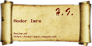 Hodor Imre névjegykártya