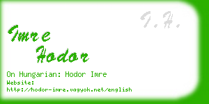 imre hodor business card